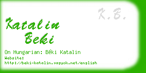 katalin beki business card